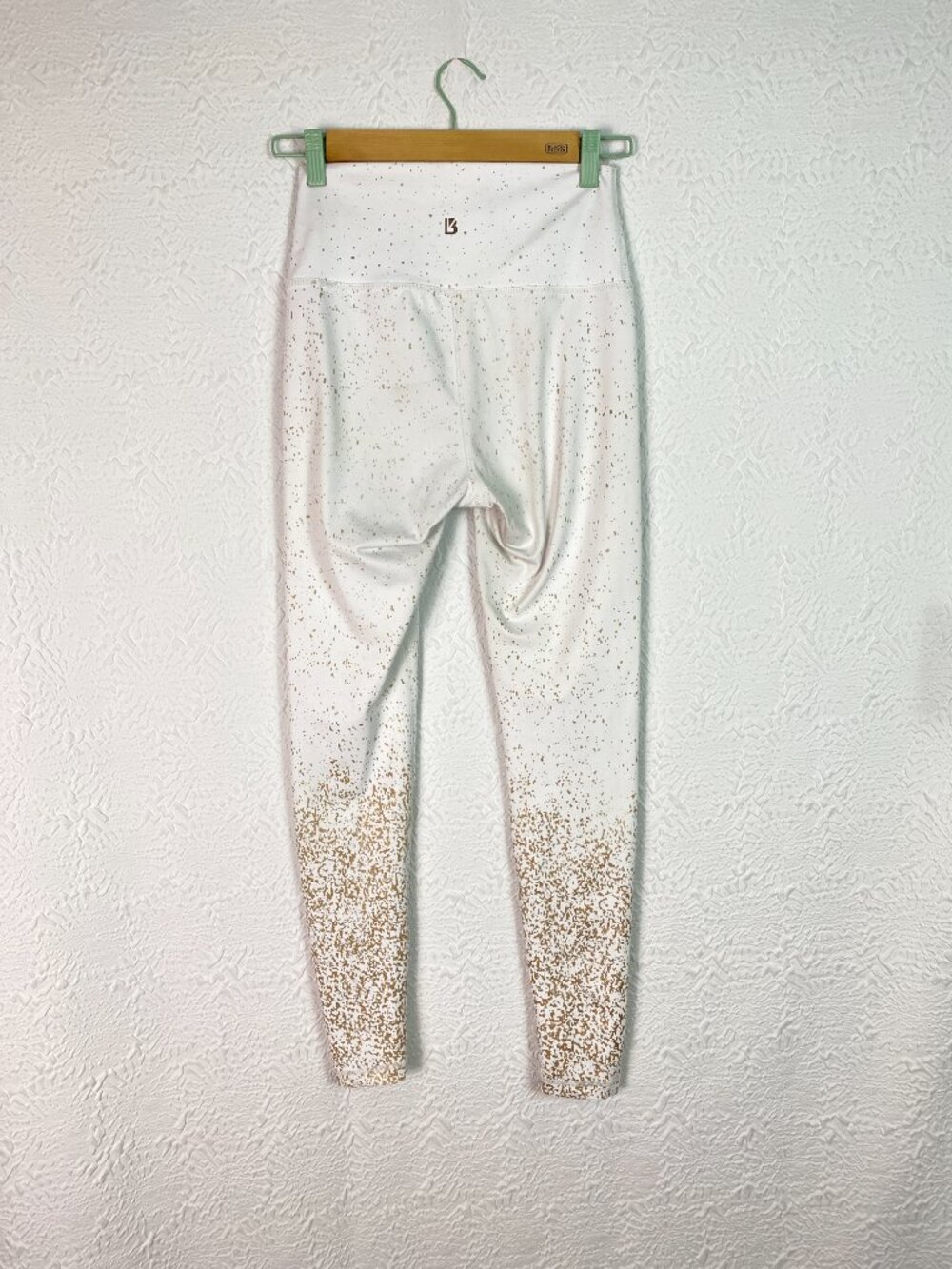 BuffBunny Collection White Gold Speckled High Rise Leggings Size Medium - Picture 6 of 6